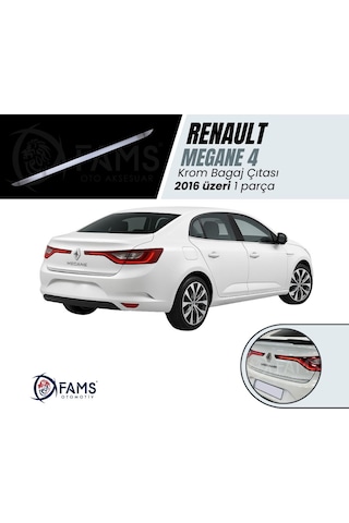 Renault Megane 4 Krom Bagaj Alt Çıtası 2016 Üzeri P. Çelik Sedan Uyumlu
