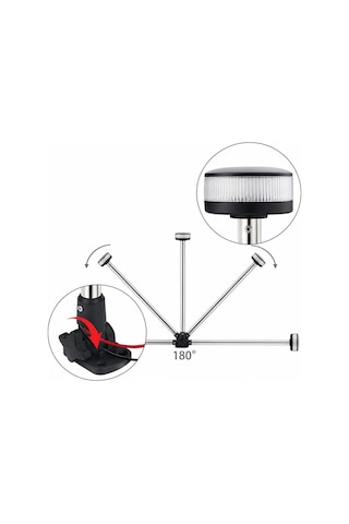 Labarka LED Krom Yatarlı Bayrak Direği 12V 60 cm