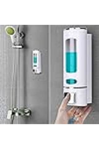 Mainshop 1 Adet Beyaz 400 Ml Duvara Monte Manuel Sabunluk Sıvı Lavabo Sabunluk El Sabunu M-52 Beyaz