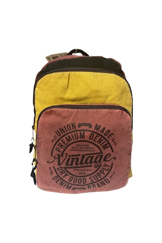 Kaliteli Vintage Salaş Yıkama Kumaş Disayn Günlük Gezi Okul Sırt Çantası 30cmx40cm Kiremit