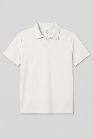 Ekru Rahat Form Yumuşak Dokulu Polo Yaka Erkek T-shirt - 88496