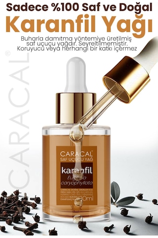 Caracal Doğal Karanfil Yağı 30ml %100 Saf Katkısız Karanfil Uçucu Yağı 30 ML