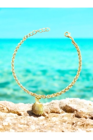 İstiridye Çelik Bayan Bileklik Gold