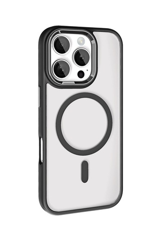 Zore Apple Uyumlu iPhone 16 Pro Max Kılıf Wireless Şarj Özellikli Krom Magsafe Silikon Kapak - Rose Brown