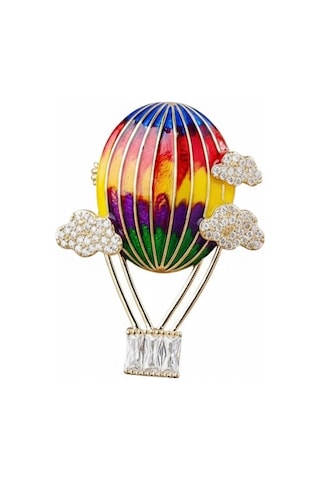 Caş Dekorasyon Karışık Renk Uçan Balon Model Broş Çok Renkli
