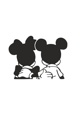 Micky And Minnie Sticker-miyrem Oto-motor-laptop-duvar-dekor 10 X 7 Cm