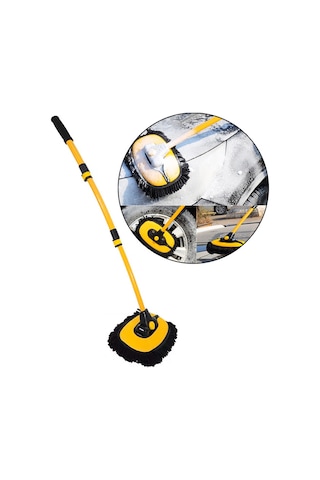 Ezere Ls-426 Teleskopik Araç Temizleme Fırçası Oto Yıkama Paspas Siyah.Sari