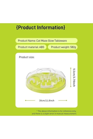 Dm Abs Interaktif Kedi Labirent Oyuncak Yavaş Besleyici Kase Anti-boğulma Sindirim Destek