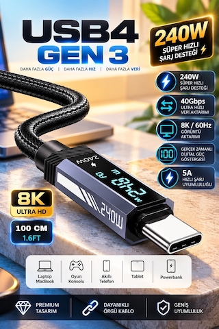 Apollobell Cch13-007 Usb4 Gen 3 Kablo