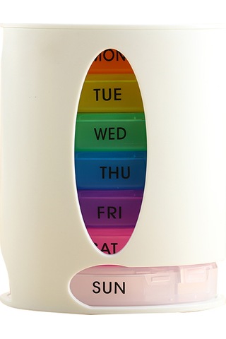 Haftalık Hap Organizatör 7 Gün Hap Kutusu Kasa Tıp Beyaz Diğer