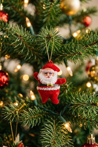 Noel Baba Figürlü Yılbaşı Ağacı Süsü 6'lı Set - Kırmızı Asma Süs Diğer