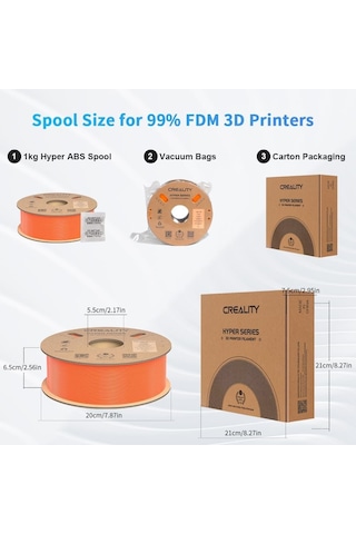Creality Hyper Abs Turuncu Filament 1.75mm 1000gr - Urhanshop Yetkili Satış