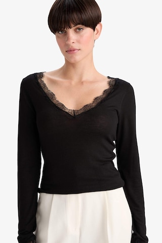 Defacto Modal Kaşmir Yumuşak Dokulu Dantelli Uzun Kollu Üst-fall İn Love F3168ax25aubk81 SIYAH