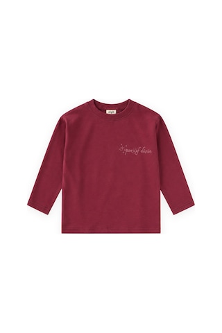 Cigit Sloganlı Uzun Kollu T-shirt 2-10 Yaş Bordo
