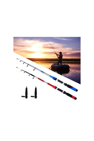 Yuntech01 2.1m Mavi Teleskopik Deniz Kamışı - Fiberglas, 2kg Yüke Dayanır, Hafif Ve Taşınması Kolay