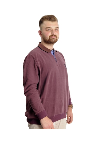Mode Xl Büyük Beden Erkek Sweat Polo Selanik Horse 23442 Gül Kurusu 001
