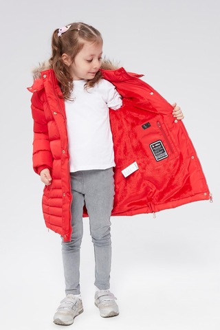Benitto Kids Benittokids Kız Çocuk Natürel Kürklü Kaban 51301-Kırmızı