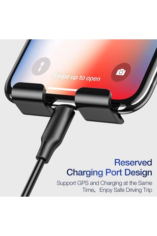 Soulader 360 Derece Dönebilen Ultra Sağlam Araç İçi Telefon Tutucu, Hızlı Ve Kolay Kullanım İçin Tasarlandı Siyah