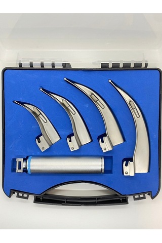 Lambalı Yetişkin Laringoskop Set 4 Blade Macintosh Eğri