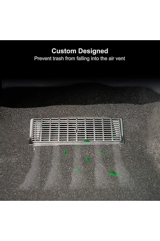 Konesam Tesla Model Y 2021-2022 Arka Vantilatör Kapağı - 2 Adet Siyah Abs Malzeme - Yabancı Cisim Girişini Engeller - Havai Akışı Etkilemez