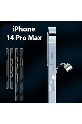 Ally Apple Uyumlu iPhone 14 Pro Max Hidrojel Hayalet Yan Alt Üst Kaplama Koru