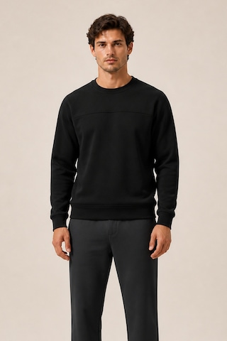 Redline Steni Yeni Sezon Erkek Regular Fit Kışlık Bisiklet Yaka Sweatshirt Siyah