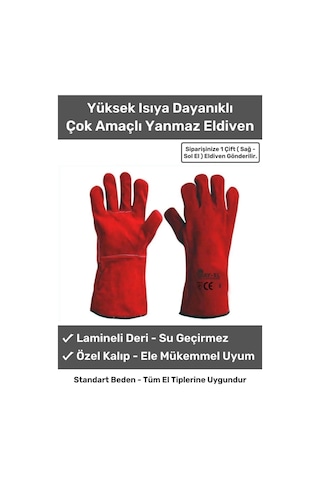 Premium Serisi Yanmaz Isıya Dayanıklı Eldiven Kaynak Yangın İçin Su Geçirmez Çok Amaçlı Deri Eldiven