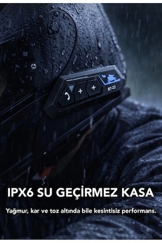 Bluetooth Mikrofonlu Kablosuz Kask İnterkom Kulaklık Rgb Led Işıklı 2 Yıl Garantili