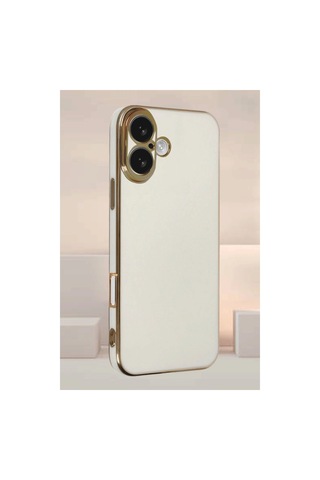 Apple Apple iPhone Uyumlu 16 Kılıf Volet Silikon - Beyaz Düz Renkli