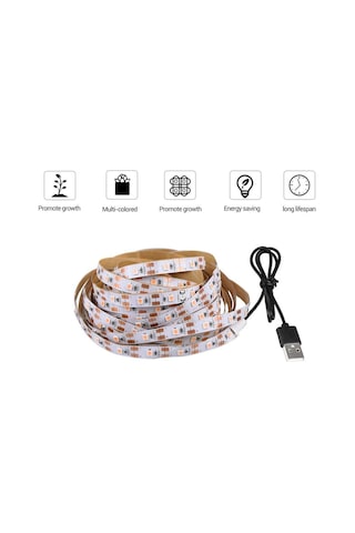 Tam Spektrum Bitki Büyütme Şerit Işık 5V USB Uç 1 mt İç Mekan