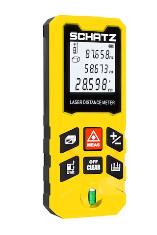 Schatz 100 Metre Lazerli Mesafe Ölçer Kırmızı Işık Lazermetre Sarı