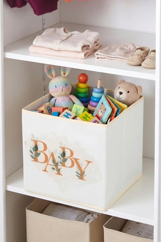 4'lü Baby Dolap İçi Organizer Kapaksız Kutu Oyuncak Eşya Çamaşır Saklama Kutusu Düzenleyici 30x30x30 Beyaz