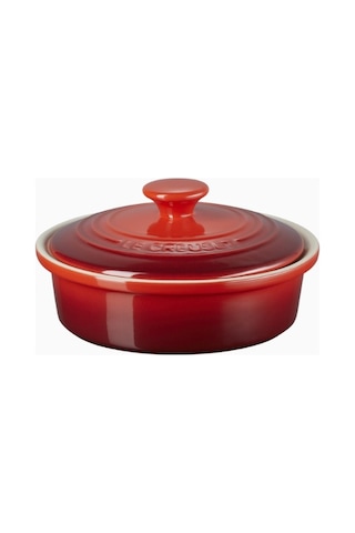 Le Creuset Kapaklı Fırın Peynir Kabı Lüks Tasarım 18 Cm Fırın Tepsisi Kırmızı