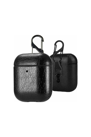Ally Leather Case Apple Uyumlu AirPods 1-2 Pu Deri Koruma Kilifi 300646472 - Renk / Kirmizi