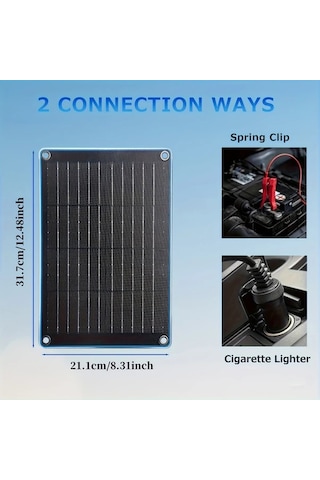 Honeybeeshop 10w 12v Güneş Enerjili Araba Pil Şarj Cihazı Taşınabilir Güneş Paneli Kiti Araba Motosiklet Tekne Rv Etfe Monokristal