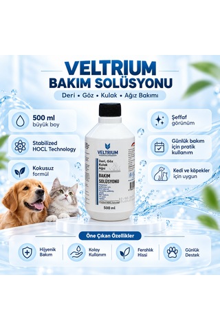 Kedi Köpek Göz Çevresi, Kulak Ve Pati Temizliği 500 Ml - Alkolsüz Hipokloröz İçerikli