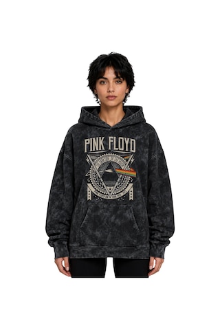 Sevbano Pink Floyd Müzik Grubu Baskılı Unisex Oversize Premium Yıkamalı H Siyah