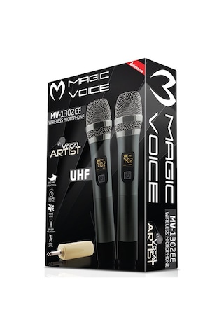 Magicvoice Mv-1302ee Uhf Ekranlı 2 El Kablosuz Telsiz Mikrofon
