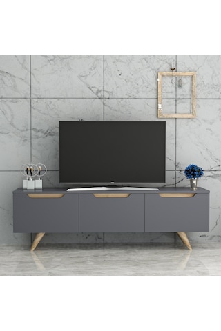 Inarchdizayn Prag Tv Ünitesi Antrasit Renk Ücretsiz Kargo