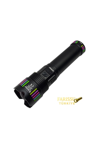 Gold Silver Gs-15250 110w 11000 Lümen Profesyonel Şarjlı El Feneri - 2 Km Menzilli Zoomlu Powerbank Özellikli Siyah