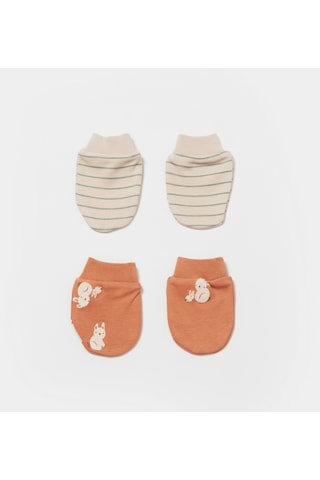 Biorganic Cool Lines Bunny 2'li Bebek Eldiveni 72219 Bej - Hardal