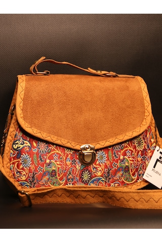 Pujiva Etnik Tarz Kilim Desenli, Omuz Askılı, Çok Cebli Fermuarlı, Kilitli, Gece, Günlük Çanta En 26 Boy 19 Kırmızı