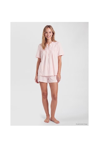 Lcw Dream Pembe Hakim Yaka Nakışlı Hamile Şortlu Pijama Takımı