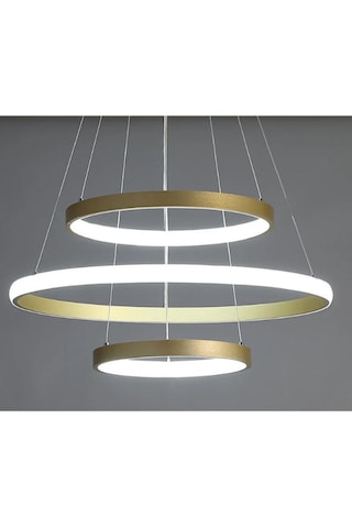 Gold / Platform / 60-50-30 Cm / 3 Renk Işık / Sarkıt Avize / 3 Yı Gold Sarı