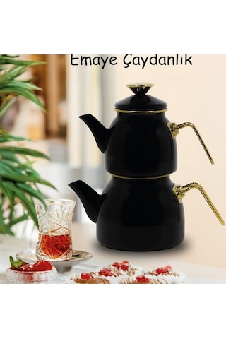 Esse Emaye Ultimate Çaydanlık Siyah Siyah