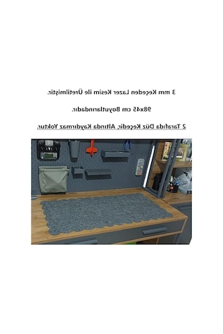Kıvrımlı Kenarlı Keçe Mouse Pad - 98x45 Cm Antrasit