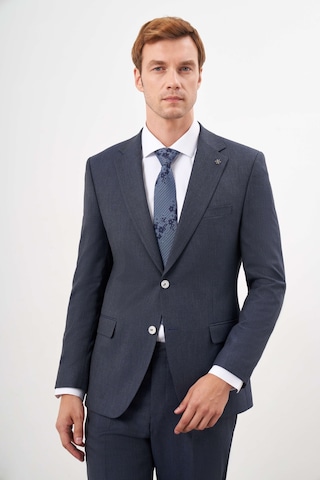 Morven Erkek Lacivert Poliviskon Trend Ekoseli Dynamic Fit Mono Yaka Takım Elbise 25mc001001200 Lacivert