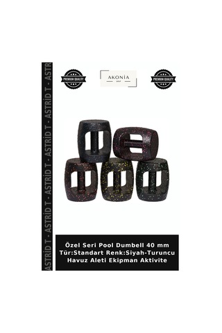 Özel Seri Pool Dumbell 40 Mm Tür:standart Renk:siyah-turuncu Havuz Aleti Ekipman Aktivite Siyah - Turuncu