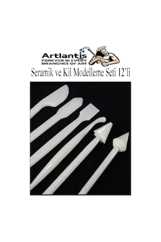 Seramik Kil Çömlek Modelleme Seti 12 Parça 1 Paket Polimer Kil Şekillendirici Modelaj Oyma Temizleme Marzipan Çiçek