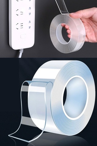 Şeffaf Çift Taraflı Bant,çift Taraflı Yapışkan Bant Şeffaf 19mm X 4m 4 Metre